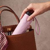 Mini parapluie pliant pour femmes - Ultra-léger et compact - Résistant au vent - Rose pastel