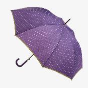 Parapluie long automatique - UVP 50+ Protection - Pois - Violet