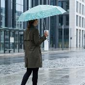 Mini parapluie pliant pour femme - Résistant au vent - Protection UV - Bleu turquoise