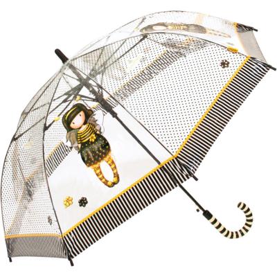 Gorjuss Parapluie long pour adolescents à ouverture automatique - Transparent et Noir
