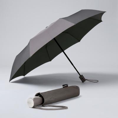 Parapluie pliant pour homme et femme - Ouverture et fermeture automatiques - Résistant au vent - Diamètre 100 cm - Gris