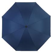 Automatique Grand parapluie golf - Résistant au vent - 105 cm de diamètre avec revêtement UV à l'intérieur - Manche en Bois - Bleu
