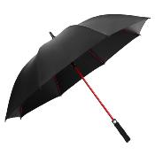 Parapluie de golf élégant - Automatique -Résistant au vent - Diamètre large 120 cm - Noir avec détails rouges