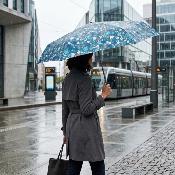 Mini Parapluie de Poche pour Femmes - Parapluie Plat Ultra Léger et Ultra Compact - Bleu turquoise