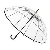 Parapluie transparent cloche femme - Ouverture Automatique - 16 baleines - Bordure noire
