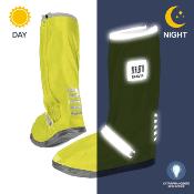 Couvre-chaussures hautes imperméables - Légers et pliables - Avec détails réfléchissants pour une meilleure visibilité - Taille M (40-42) - Jaune