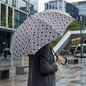 Parapluie long automatique - Poignée incurvée - Motif de nœud