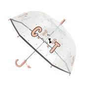 Parapluie cloche transparent enfant - Chat -  Bordure réflechissante pour être visible la nuit