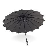 Parapluie long pour femme - Parapluie pagode - Bord festonné Anthracite