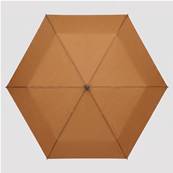 Ultra mini parapluie pliant pour femmes - Slim et léger - Résistant au vent - Avec protection UV - Avec sac smartphone assorti - Marron chameau