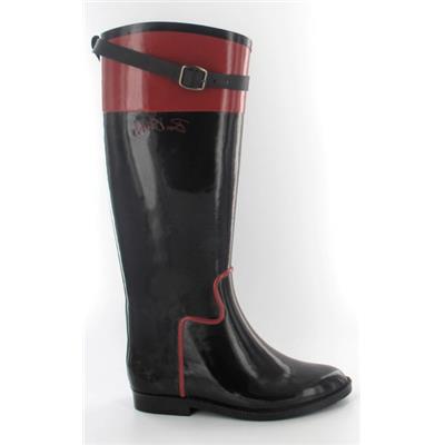 Bottes de pluie cavalieres - Noir et Rouge