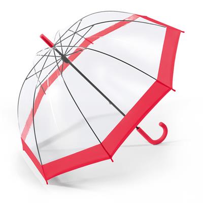 Parapluie Transparent pour femme - Parapluie Cloche Femme - Bordure rouge