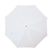 Parapluie long femme - Ouverture automatique - Manche et poignée canne bois - Blanc - reduced