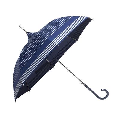 Parapluie long pour femme - Design Danois - Toile bleu avec un jolie imprimé crème