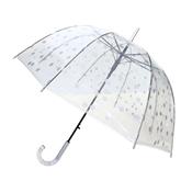 Parapluie cloche transparente - Ouverture automatique - Pois argents