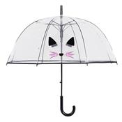 Parapluie cloche transparent automatique - Tête de chat