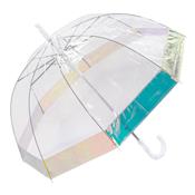 Parapluie cloche transparent femme à bordure irisé