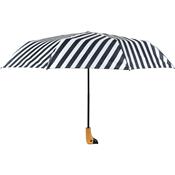 Parapluie pliant femme - Rayures noir et blanc - Poignée tête de canard