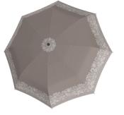Parapluie pliant pour femme - Ouverture automatique - Ultra léger et compact - Gris avec bordures florales