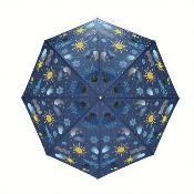 Grand parapluie automatique à effet changeant de couleur - Avec poignée courbée - Météo
