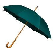 Parapluie long femme - Ouverture automatique - Manche et poignée canne bois - Vert Sapin