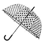 Parapluie transparent cloche pour femme - Imprimé pois noirs - Ouverture automatique