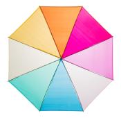 Parapluie droit avec système d'ouverture automatique et poignée droite et bouton plat - Multicolore