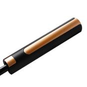 Parapluie long - Ouverture Bouton Luxe plat Automatique - Noir avec manche dorée