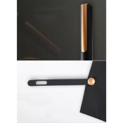 Parapluie long -  Ouverture Bouton Luxe plat Automatique - Noir avec manche dorée
