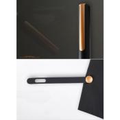 Parapluie long - Ouverture Bouton Luxe plat Automatique - Noir avec manche dorée