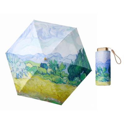 Mini Parapluie Pliant avec Revêtement UV - Léger et Compact - Champs de blé