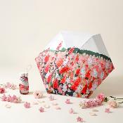 Mini Parapluie Pliant avec Revêtement UV - Léger et Compact - Fleurs rouges