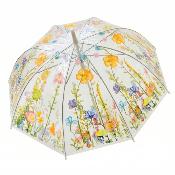 Parapluie Transparent pour Femme - Ouverture Automatique - 8 Baleines en Fibre de verre - Fleurs
