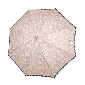 Parapluie écologique automatique pour femme - Fabriqué en tissu RPET et manche en bois - Grande protection de 102 cm de diamètre - Fleur blanche
