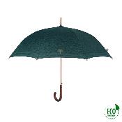 Parapluie automatique écologique pour homme - Fabriqué en tissu RPET et manche en bois - Grande protection de 116 cm de diamètre - Vert