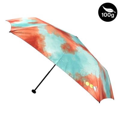 Mini Parapluie pliant por femme - Avec protection anti-UV - Ultra-léger 100g - Résistant au vent - Aurore céleste
