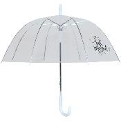 Parapluie cloche transparente de mariage - Ouverture Automatique - Just Married