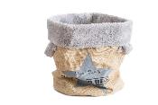 Ferribiella – Panier En Jute Rembourré pour Chiens et Chats – Repos Confortable et Sécurisé – Taille Compacte – 29 x 29 x 38 cm – Gris